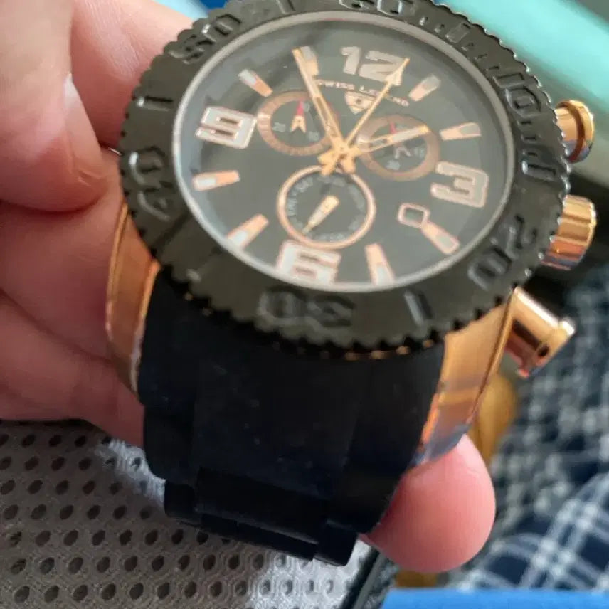 [BUNJANG] Swiss Legend Black Rubber Watch / 스위스 레전드 블랙 러버 시계