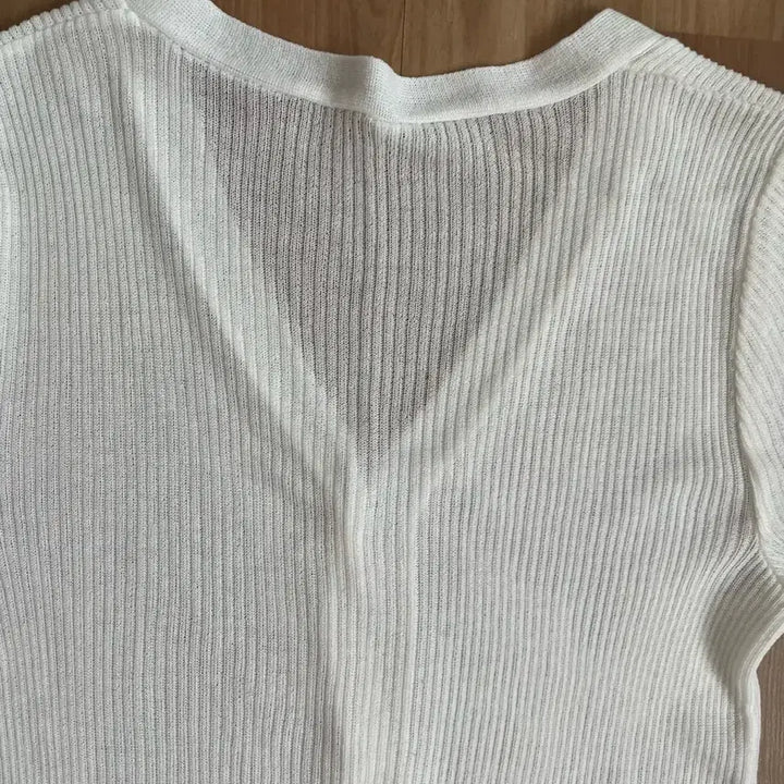 [BUNJANG] White Short Sleeve Cardigan / 화이트 반팔 가디건