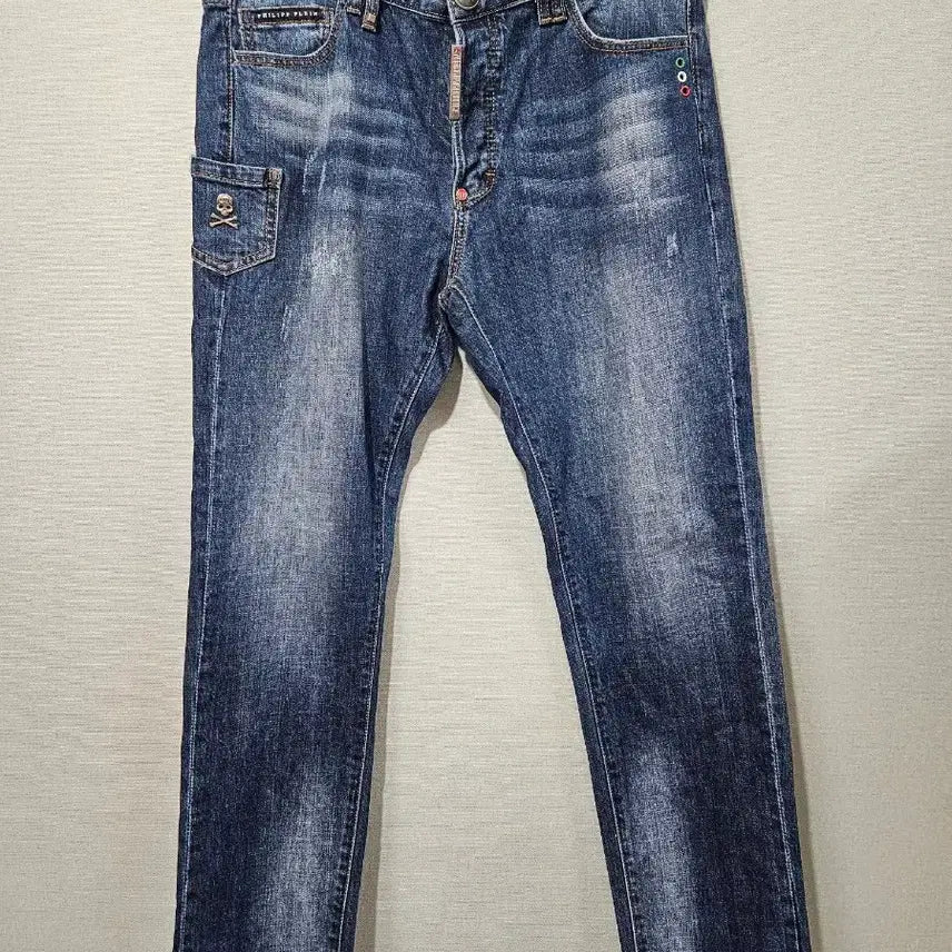 [BUNJANG] Philipp Plein Denim Jeans / (정품)필립플레인 데님 청바지 스컬 워싱진