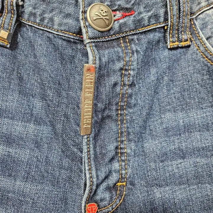[BUNJANG] Philipp Plein Denim Jeans / (정품)필립플레인 데님 청바지 스컬 워싱진