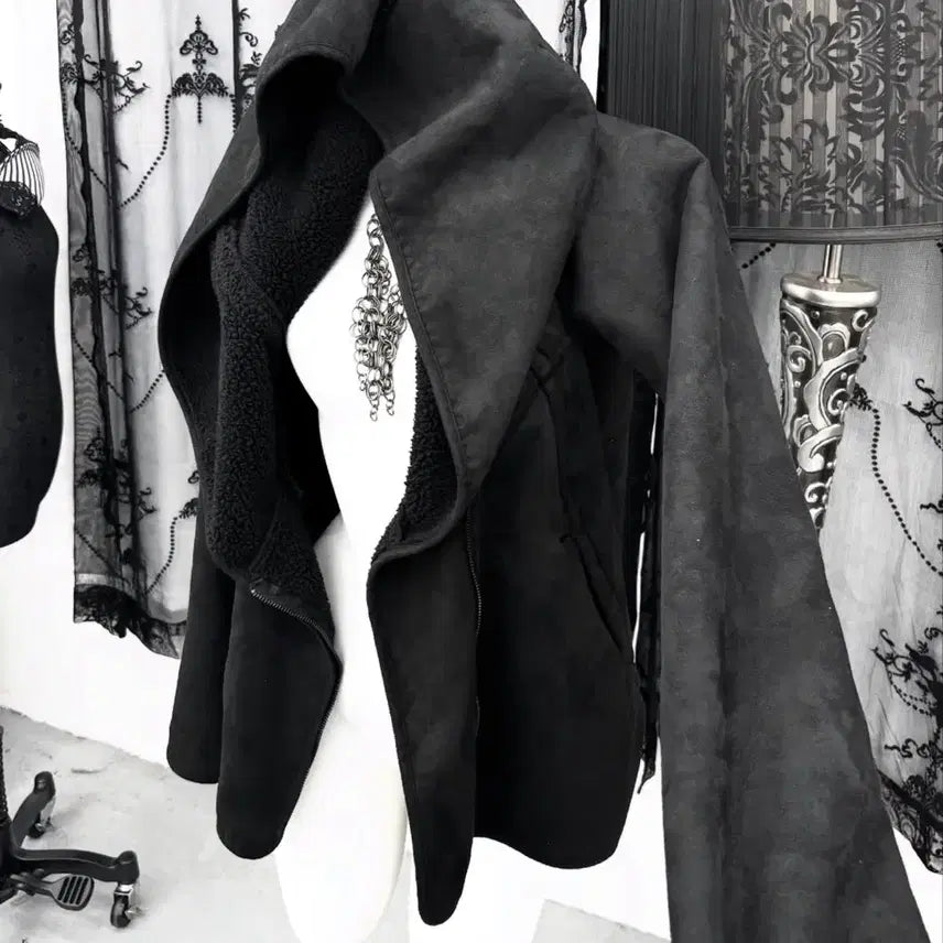 [BUNJANG] Q Vintage Archive Black Mouton Jacket / 큐빈티지 일본빈티지 아카이브 acr 블랙 무스탕 자켓 샵오공이 파우닝
