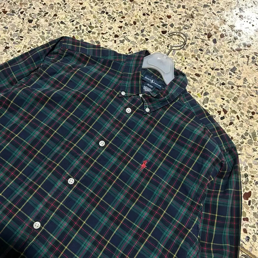 [BUNJANG] Green Checkered Shirt / 폴로 그린 체크셔츠