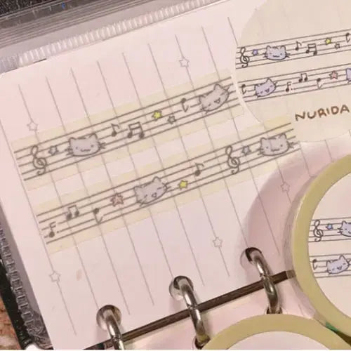 [BUNJANG] Nurida Cat Note Washi Tape / 누리다 냥이음표 마테