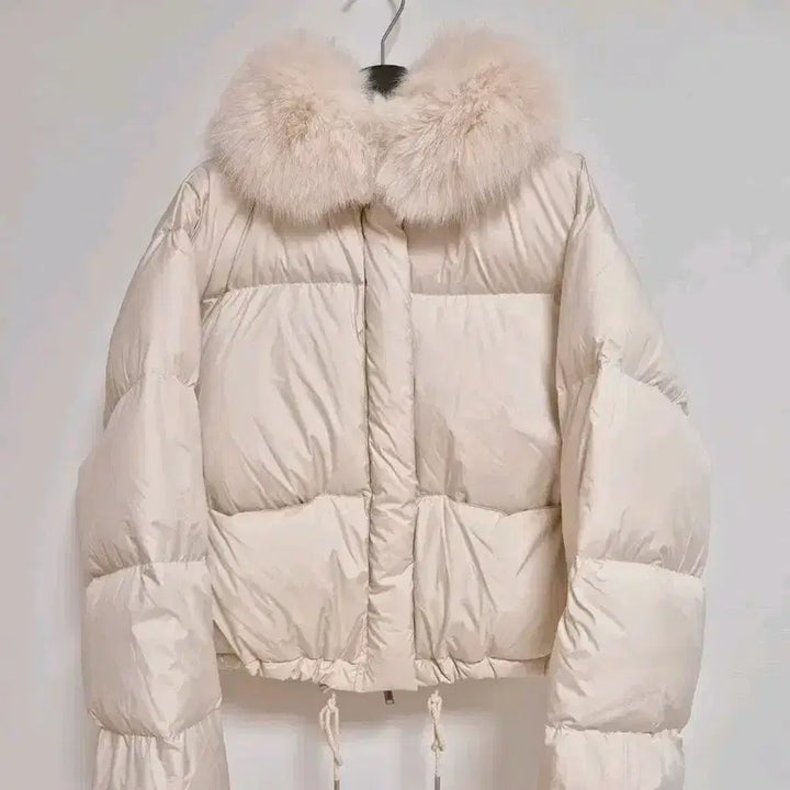 [BUNJANG] Fox Fur Duck Down Short Padded Jacket / 폭스퍼 스트링 덕다운 숏패딩