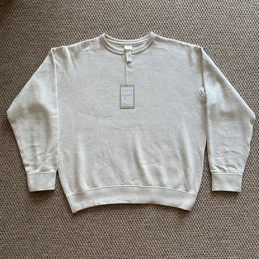 [BUNJANG] Yaeca Cotton Knit Crewneck Sweatshirt Light Gray Large / 새상품 야에카 코튼 니트 크루넥 스웻셔츠 라이트그레이 라지