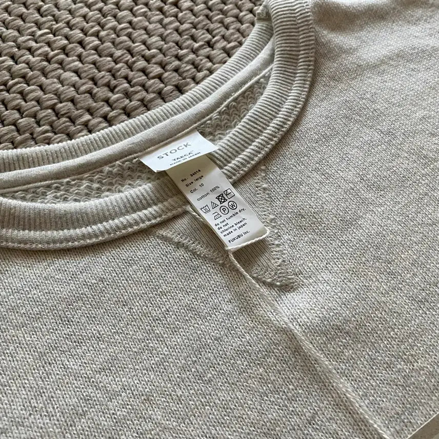[BUNJANG] Yaeca Cotton Knit Crewneck Sweatshirt Light Gray Large / 새상품 야에카 코튼 니트 크루넥 스웻셔츠 라이트그레이 라지