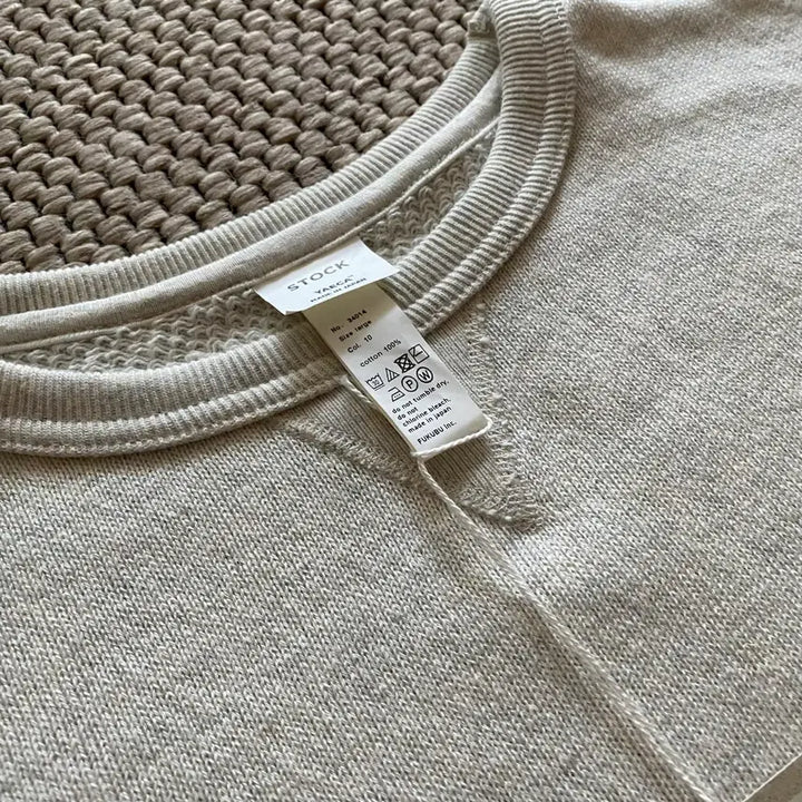 [BUNJANG] Yaeca Cotton Knit Crewneck Sweatshirt Light Gray Large / 새상품 야에카 코튼 니트 크루넥 스웻셔츠 라이트그레이 라지