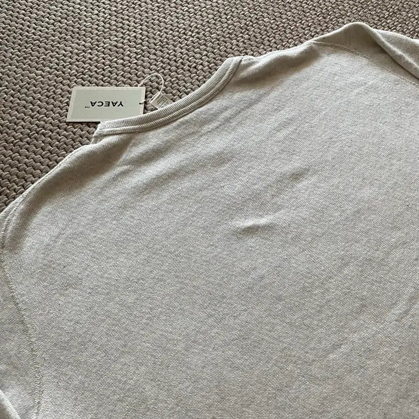 [BUNJANG] Yaeca Cotton Knit Crewneck Sweatshirt Light Gray Large / 새상품 야에카 코튼 니트 크루넥 스웻셔츠 라이트그레이 라지