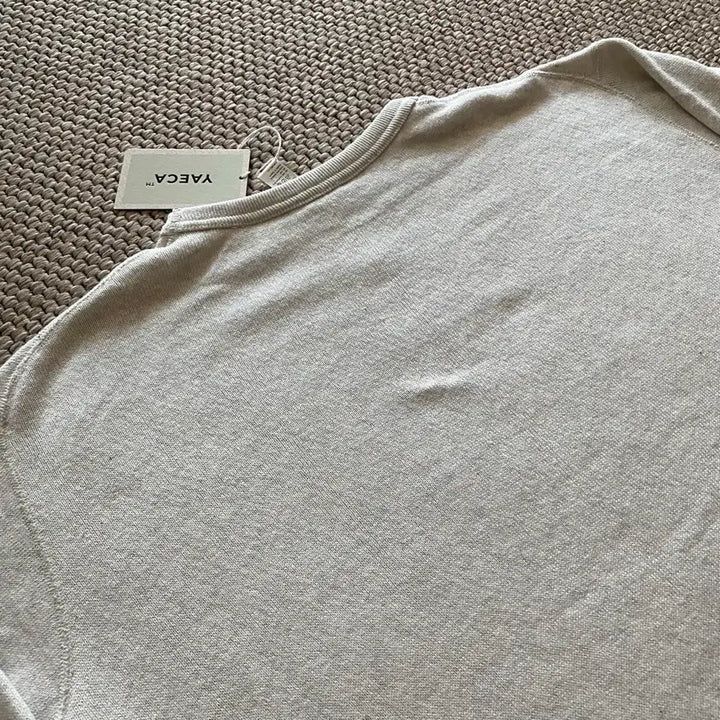 [BUNJANG] Yaeca Cotton Knit Crewneck Sweatshirt Light Gray Large / 새상품 야에카 코튼 니트 크루넥 스웻셔츠 라이트그레이 라지