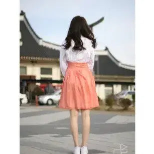 [BUNJANG] LeeSeul Button Waist Skirt Orange / 리슬 버튼 허리치마 오렌지(단종)