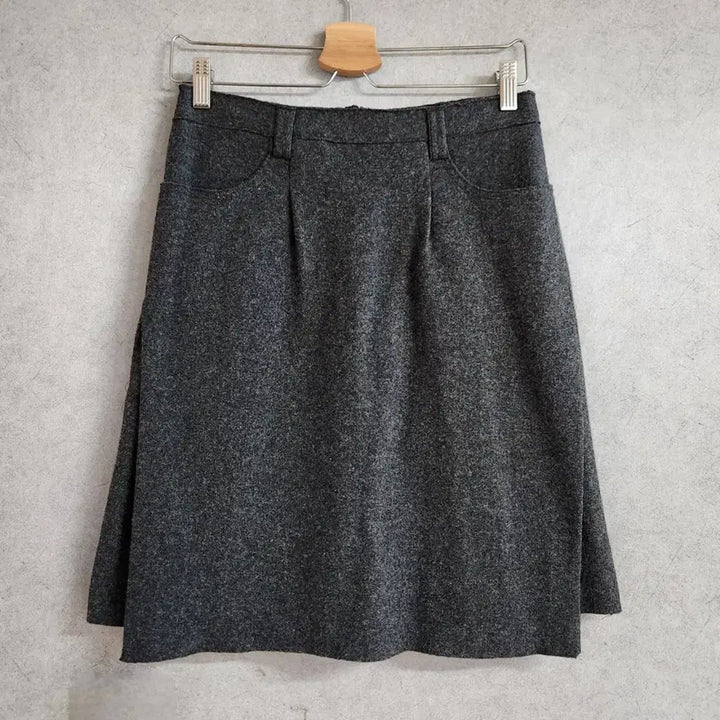 [BUNJANG] mallee Gray Wool Midi Skirt / mallee 말리 그레이 모직 미디 스커트 S(26인치)