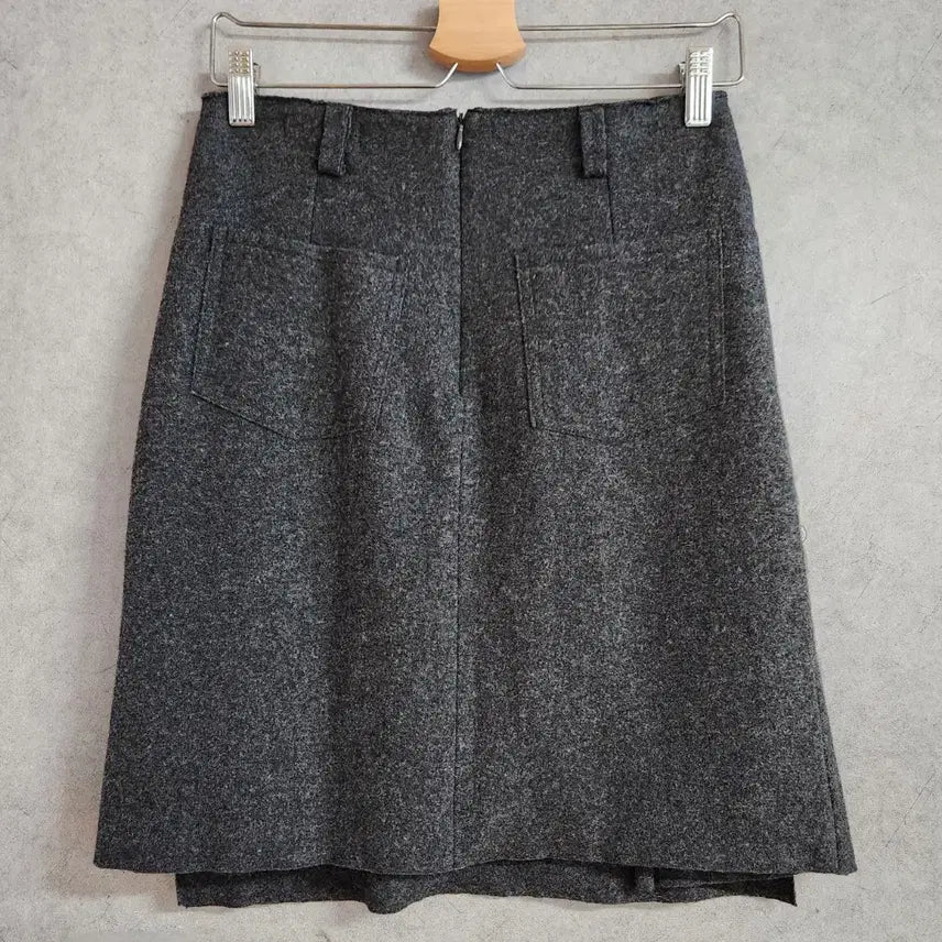 [BUNJANG] mallee Gray Wool Midi Skirt / mallee 말리 그레이 모직 미디 스커트 S(26인치)