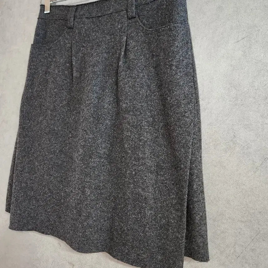 [BUNJANG] mallee Gray Wool Midi Skirt / mallee 말리 그레이 모직 미디 스커트 S(26인치)