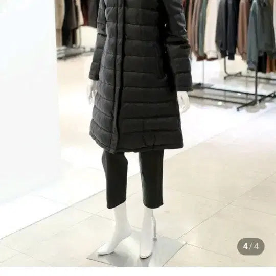 [BUNJANG] Robo Lambskin Slim Fit Goose Down Long Coat / [로보] 폭스퍼 램스킨 슬림핏 구스다운 코트 롱코트 겨울 패딩 롱패딩