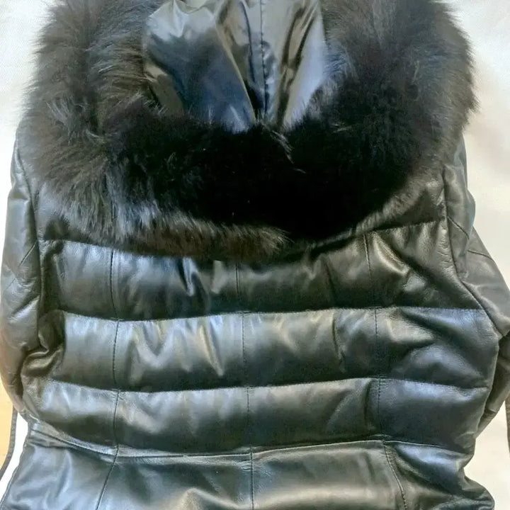 [BUNJANG] Robo Lambskin Slim Fit Goose Down Long Coat / [로보] 폭스퍼 램스킨 슬림핏 구스다운 코트 롱코트 겨울 패딩 롱패딩