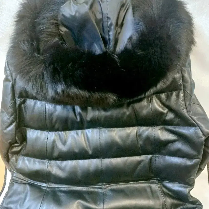 [BUNJANG] Robo Lambskin Slim Fit Goose Down Long Coat / [로보] 폭스퍼 램스킨 슬림핏 구스다운 코트 롱코트 겨울 패딩 롱패딩