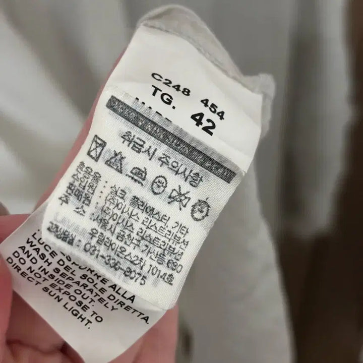 [BUNJANG] DONDUP Sheer Ribbon Blouse / DONDUP 돈덥 시스루 리본 카키그레이 소매 프릴 블라우스