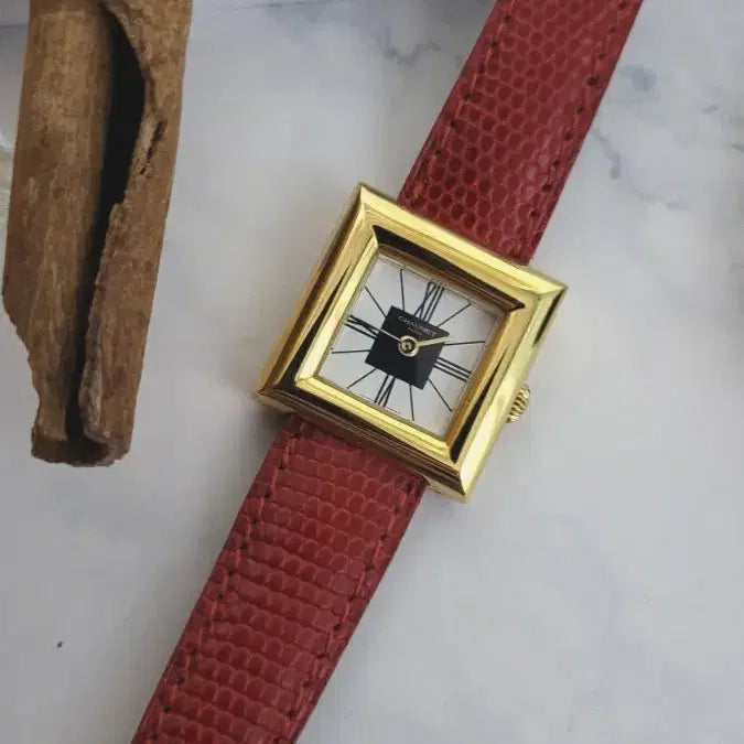 [BUNJANG] Chaumet Arpège Square Quartz Watch (Leather Strap & Buckle Set) / [특가상품]정품 쇼메 아르데코 스퀘어 쿼츠 시계 [정품 가죽줄,버클 3개