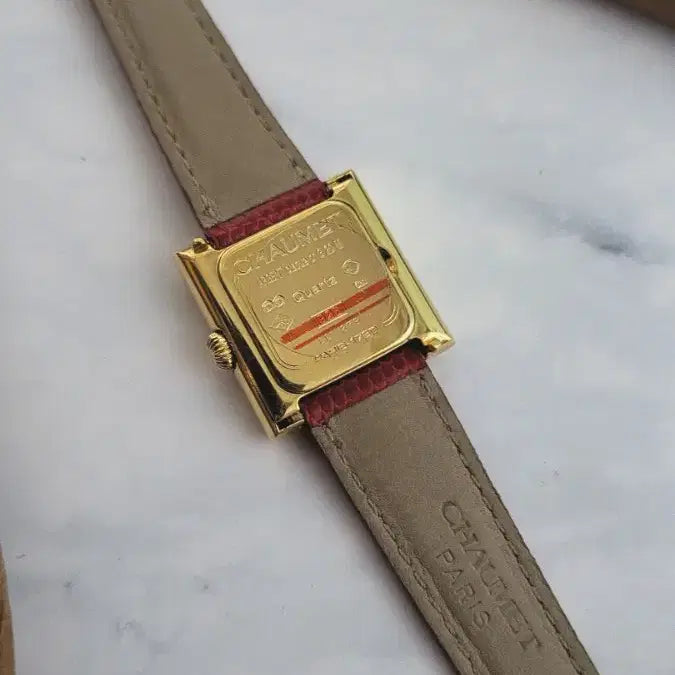 [BUNJANG] Chaumet Arpège Square Quartz Watch (Leather Strap & Buckle Set) / [특가상품]정품 쇼메 아르데코 스퀘어 쿼츠 시계 [정품 가죽줄,버클 3개