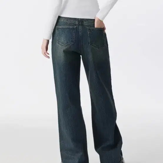 [BUNJANG] Musinsa Wide Denim Pants - Yellow Deep Indigo / 무배 당일발송 한번착용)) 무신사 와이드 데님 팬츠 옐로우 딥 인디고