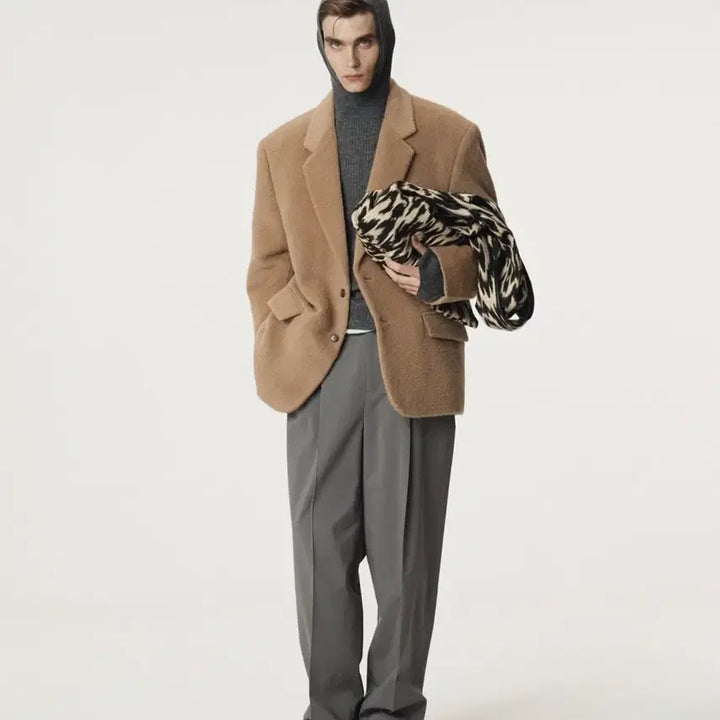 [BUNJANG] RECTO 25FW Oversized Llama Wool Padded Jacket M / 렉토 25FW 오버사이즈드 라마울 자켓 M