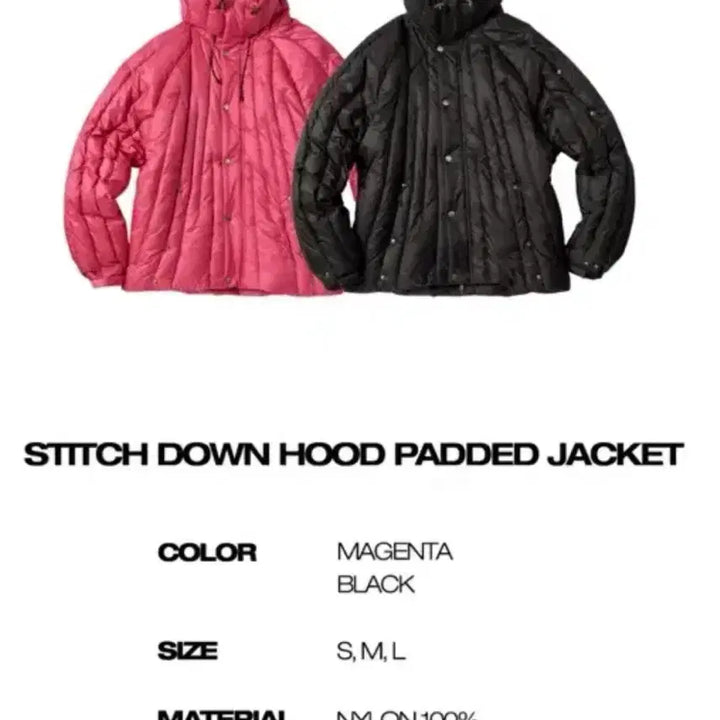 [BUNJANG] Travel Padded Jacket Magenta L Size / Travel 트래블 패딩 마젠타 L사이즈