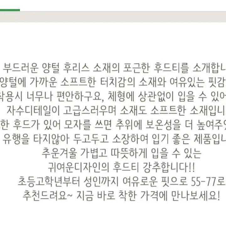 [BUNJANG] Mongle Mongle Fleece Embroidered Hoodie / @몽글몽글 따뜻한 후리스 자수 양털 후드티