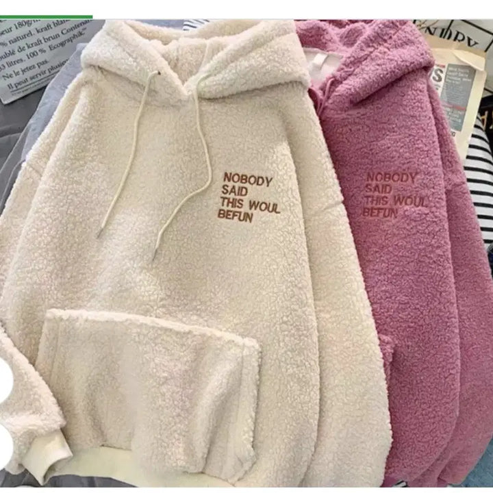 [BUNJANG] Mongle Mongle Fleece Embroidered Hoodie / @몽글몽글 따뜻한 후리스 자수 양털 후드티