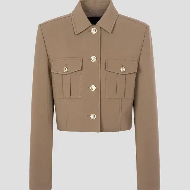 [BUNJANG] Juun.J Beige Crop Jacket / [준지] 준지 여성 베이지 크롭 자켓