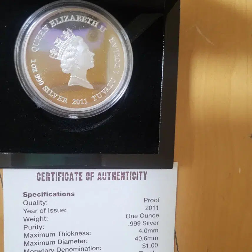 [BUNJANG] Tuvalu Tasmanian Tiger Commemorative Silver Coin / 2011 투발루 태즈메이니아 호랑이 기념 은화