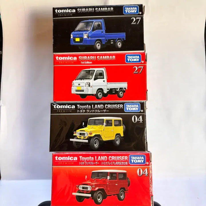 [BUNJANG] Tomica Premium Subaru Sambar &amp; Land Cruiser Bundle Set / 토미카 프리미엄 스바루 삼바 / 랜드크루저 개봉 4종일괄