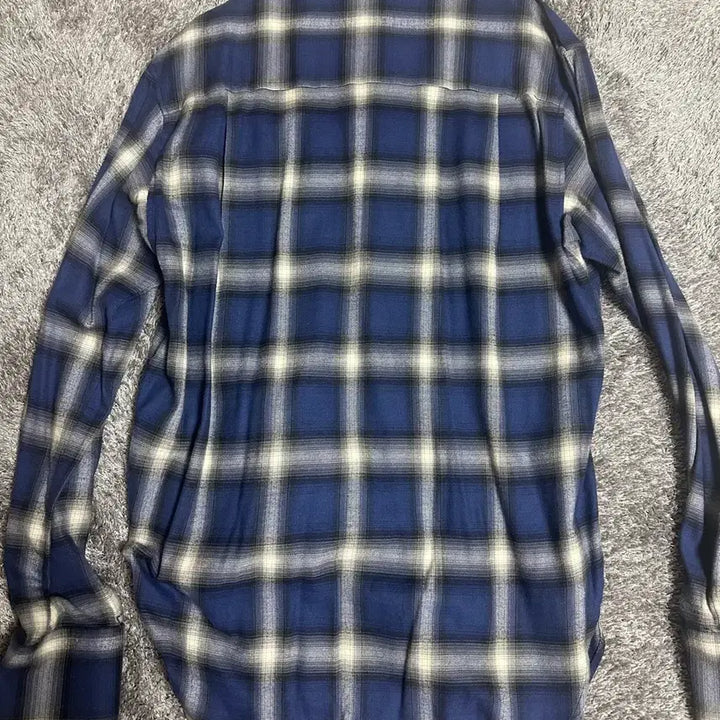 [BUNJANG] Solid Homme Checkered Flannel Shirt Blue 48 / 솔리드옴므 체크 플란넬 셔츠 블루 48 사이즈