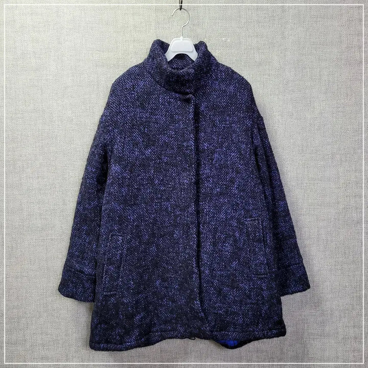 [BUNJANG] O'Lily Navy Pattern Wool Overcoat Women's 36 / 6f. 오일릴리 네이비패턴 모직 오버코트 여성36