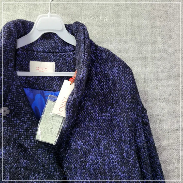[BUNJANG] O'Lily Navy Pattern Wool Overcoat Women's 36 / 6f. 오일릴리 네이비패턴 모직 오버코트 여성36