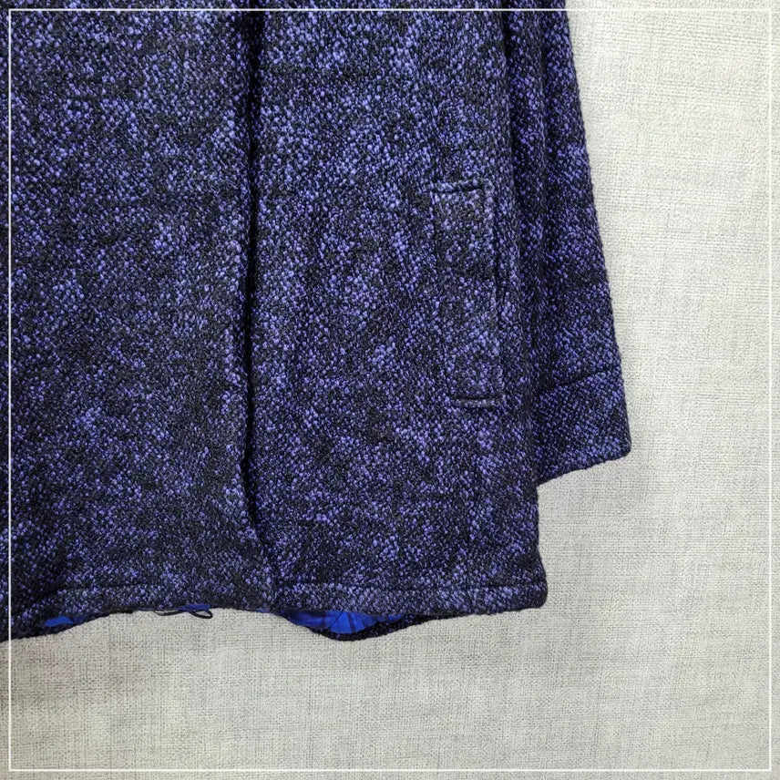 [BUNJANG] O'Lily Navy Pattern Wool Overcoat Women's 36 / 6f. 오일릴리 네이비패턴 모직 오버코트 여성36