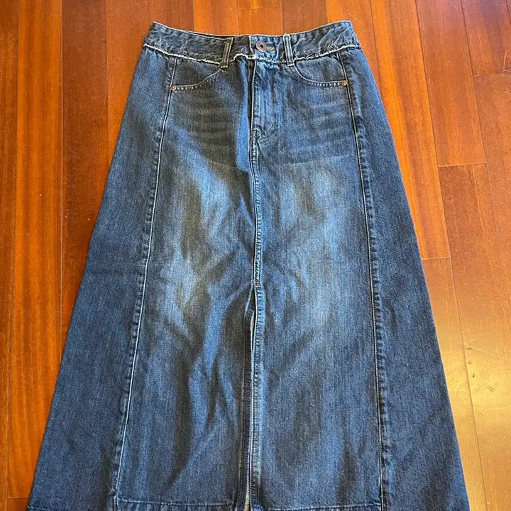 [BUNJANG] DUEL Denim Long Skirt / 듀엘 데님 롱치마