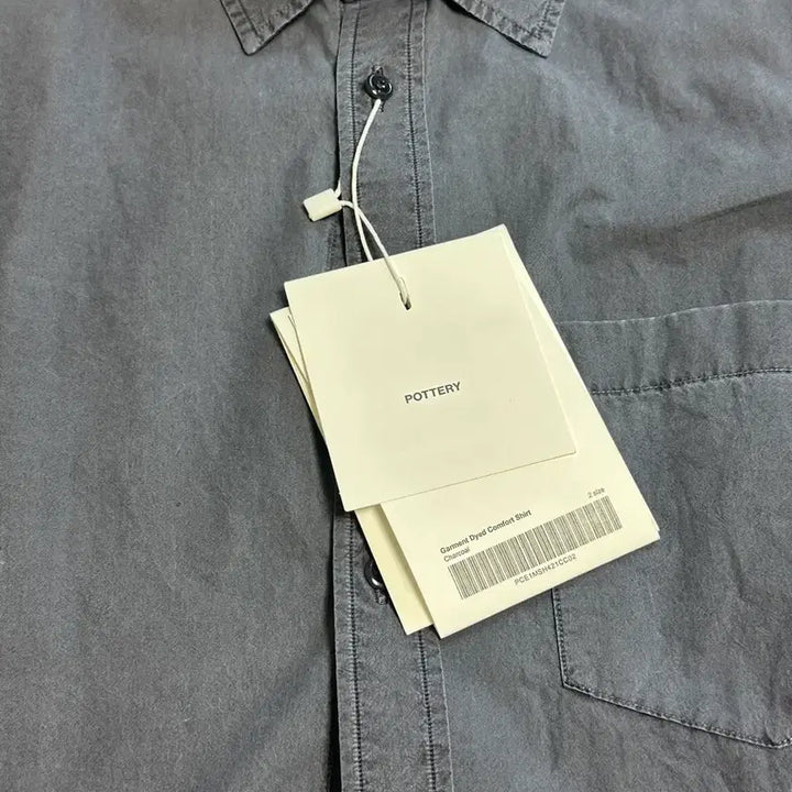 [BUNJANG] Pottery Garment Dyed Comfort Shirt Charcoal Size 2 / 새상품) 포터리 가먼트 다이드 컴포트 셔츠 차콜 2 사이즈