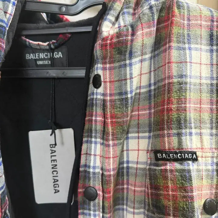 [BUNJANG] Balenciaga Checkered Hooded Shirt / 발렌시아가 체크후드 m사이즈 팝니다