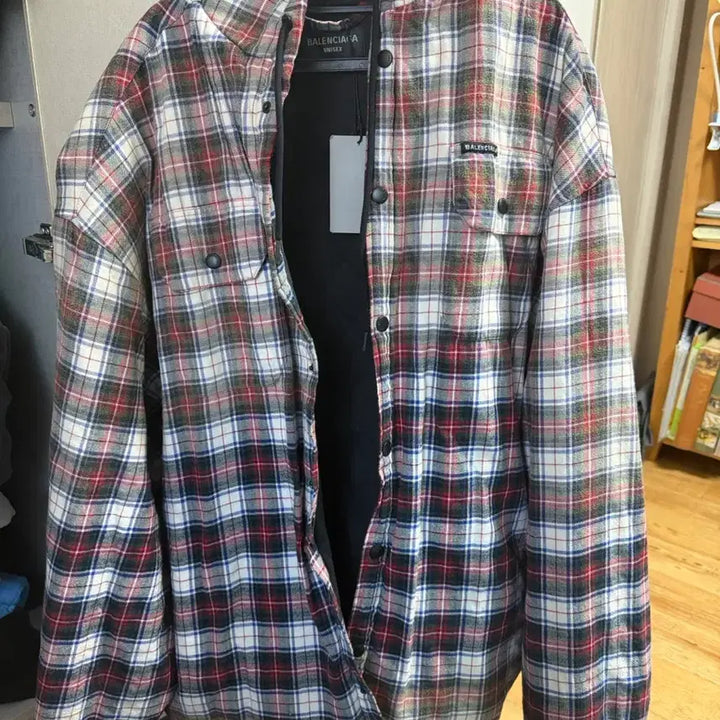 [BUNJANG] Balenciaga Checkered Hooded Shirt / 발렌시아가 체크후드 m사이즈 팝니다