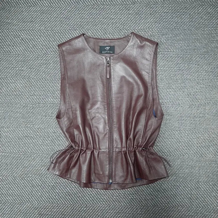 [BUNJANG] QUOTIDAN Italian Lambskin Leather Vest / QUOTIDAN 가죽 베스트 이탈리아 양가죽 조끼