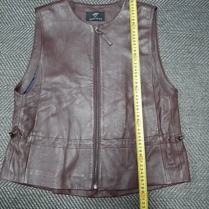 [BUNJANG] QUOTIDAN Italian Lambskin Leather Vest / QUOTIDAN 가죽 베스트 이탈리아 양가죽 조끼