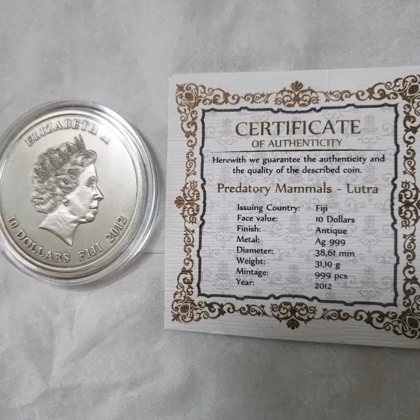 [BUNJANG] Fiji Lutra Silver Coin / 2012 피지 Lutra 은화
