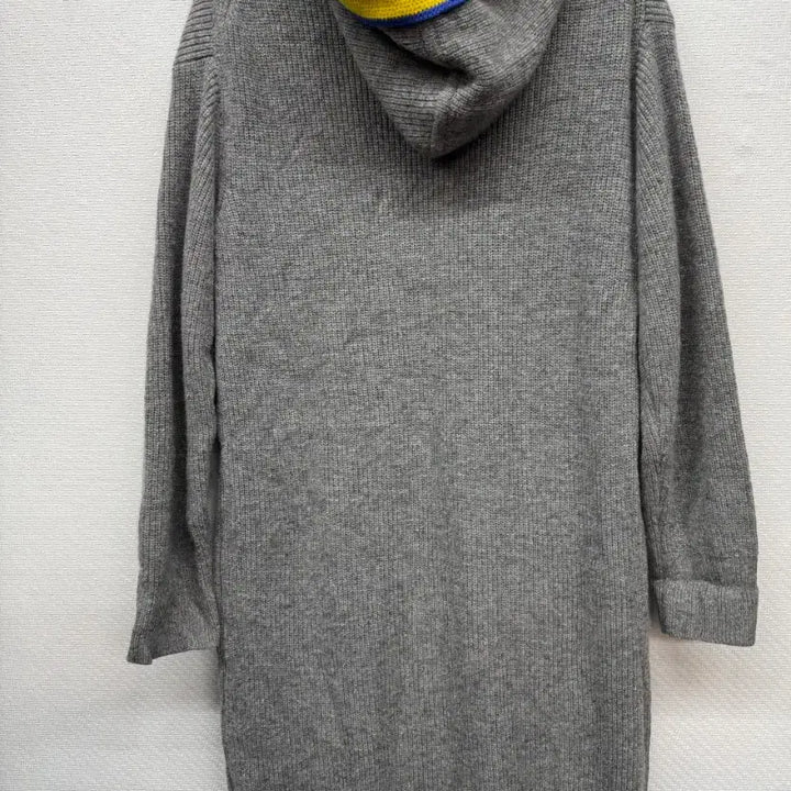 [BUNJANG] Lucky Chouette Logo Embroidered Long Hooded Cardigan (Size M) / 럭키슈에뜨 로고자수 배색 롱 후드가디건 M