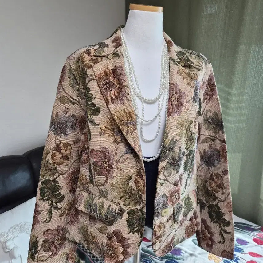 [BUNJANG] Antique Flower Jacquard Jacket / [특가] 새상품 고퀄라인 엔틱플라워 루즈핏 자가드자켓