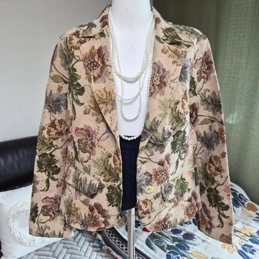 [BUNJANG] Antique Flower Jacquard Jacket / [특가] 새상품 고퀄라인 엔틱플라워 루즈핏 자가드자켓