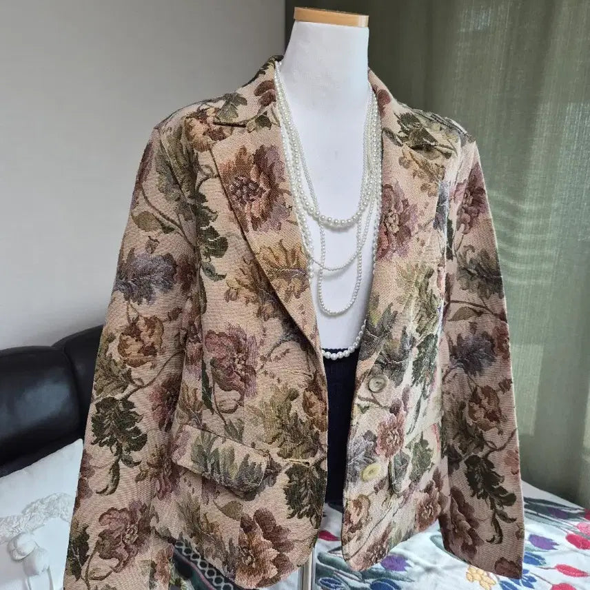 [BUNJANG] Antique Flower Jacquard Jacket / [특가] 새상품 고퀄라인 엔틱플라워 루즈핏 자가드자켓