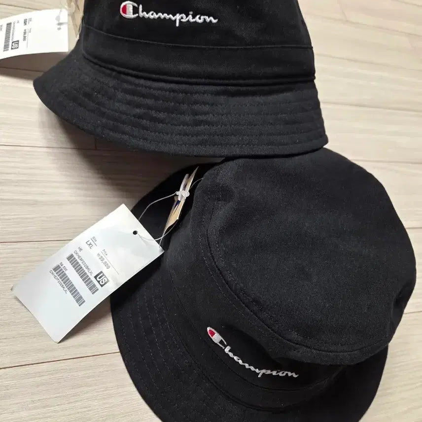 [BUNJANG] Champion Black Bucket Hat / 챔피온 블랙 버킷햇모자 L ,S  (새상품 2개)