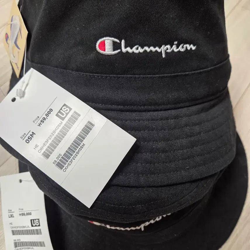 [BUNJANG] Champion Black Bucket Hat / 챔피온 블랙 버킷햇모자 L ,S  (새상품 2개)