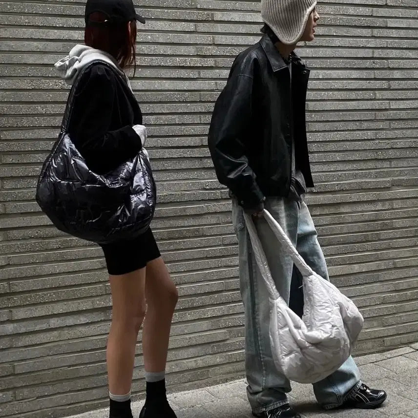 [BUNJANG] Dainit Eco-Leather Bomber Jacket / 다이닛 ECO-LEATHER BOMBER BANDED JUMPER