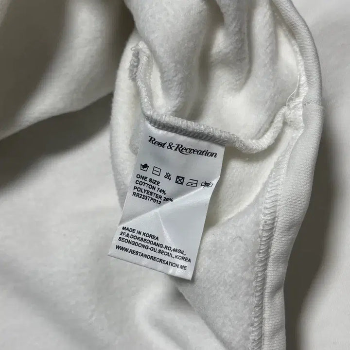 [BUNJANG] Rest&Recreation Cropped Hood White / 레스트앤레크레이션 크롭 후드 화이트